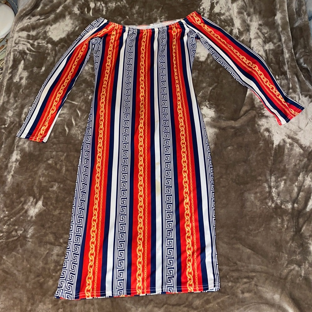Cuban link printed dress